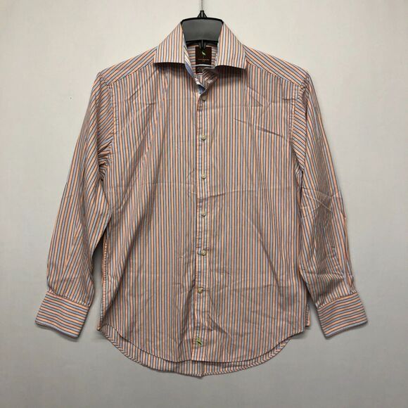 Tailorbyrd Men Long Sleeve Cotton Button Up Shirt Size Small Striped B272 -28 - Picture 1 of 13
